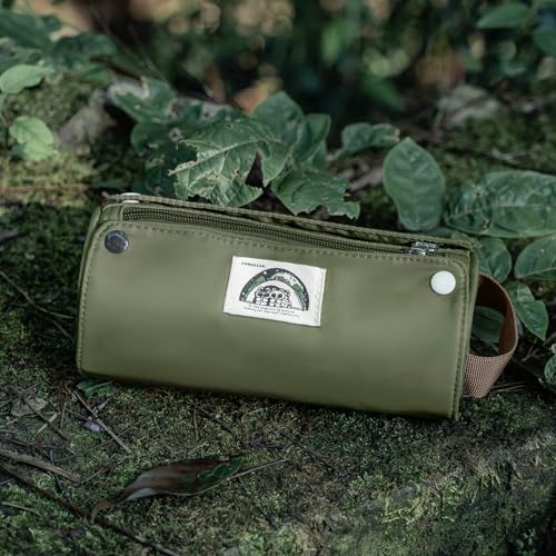Lanxivi Large Capacity Pencil Case Roll Up Design Multifunctional Pencil Holder Pouch Stationery Pen Bag for Teen Girls and Boys Camping style - Green - color: Green