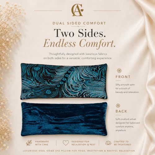 Handmade Luxe Serenity Eye Pillow - All-Natural Flaxseed - Unscented or Lavender Scented – Weighted Eye Mask for Yoga, Meditation, Hot & Cold Therapy - color: DARK TURQUOISE, style: LAVENDER SCENTED