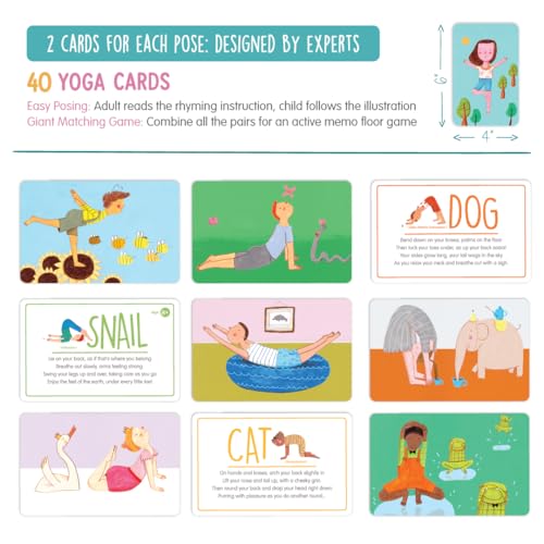 YOGi FUN Yogi Kit Card Game, 40 Yoga Cards Rhyming Game, Award Winning Educational Activities, Includes 2 Cardboard dice. for ADHD, Therapy, Montessori, Waldorf, Classroom