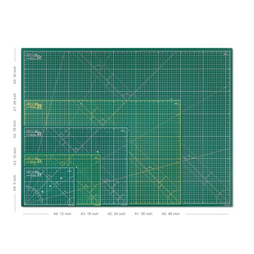 Elan Cutting Mat A2 Green, Self Healing Cutting Mat 18x24 Inch, 5-Ply Craft Board Green, Hobby Board for Crafts 18x24 Inch - style: 24 x 18"