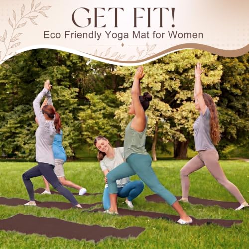 Funtery 3 mm Thin Yoga Mats Bulk, 68 x 24 Inches Lightweight PVC Exercise Mats Non Slip Workout Fitness Pads for Yoga Pilates Stretching Classes Gym Home Studio - color: Chocolate Brown