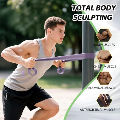 Resistance Bands for Pull Up Assist, Stretch Bands & Exercise Workout Set - color: 5-85LBS GRAY PURPLE