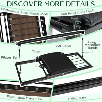 Pilates Board, Foldable Pilates Reformer Set