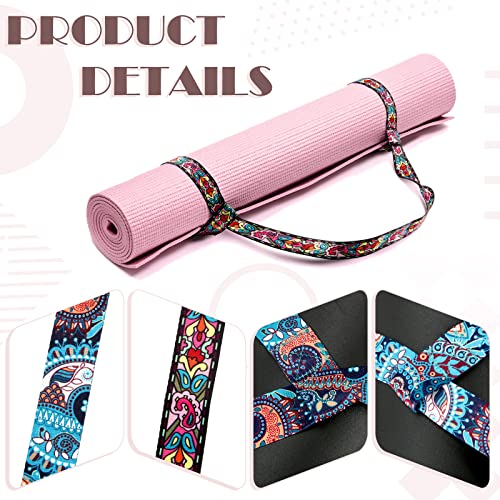 Minatee 2 Pcs Yoga Mat Strap Sling Adjustable Thick Mat Carrier Stretching Strap Yoga Mat Sling Holder Women Stretching Band