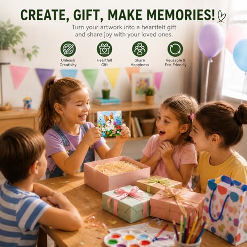 12 Pack Paintable Magnetic Canvas Boards, 3 Inch DIY Fridge Magnets | 6 paint-ready shapes, 2 each, for classroom crafts, fridge decor, party favors and handmade gifts - style: 6 Shapes-12pcs