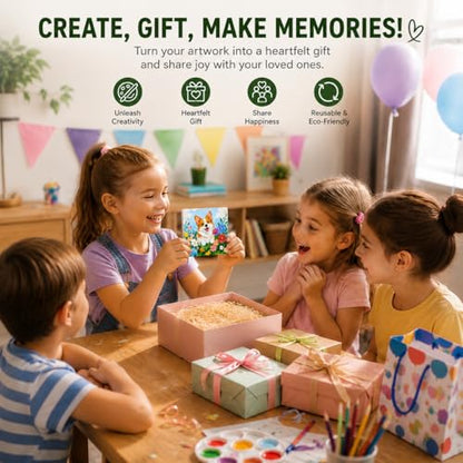 12 Pack Paintable Magnetic Canvas Boards, 3 Inch DIY Fridge Magnets | 6 paint-ready shapes, 2 each, for classroom crafts, fridge decor, party favors and handmade gifts - style: 6 Shapes-12pcs