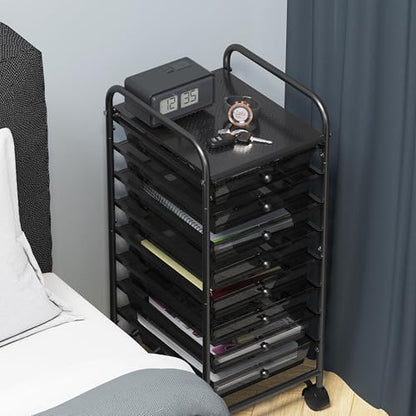 Simple Houseware 8 Drawers Rolling Utility Cart Art Craft Storage, Black - color: Black, size: 8 Drawers
