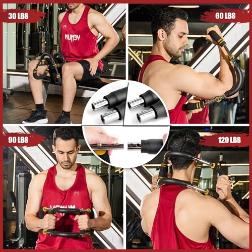 Twister Arm Trainer, 30-120 lbs Adjustable Chest Workout Equipment | 4 Spring & Poster for Men & Women, Detachable Power Twister Home Fitness Equipment for Enhancing Upper Body Muscle - color: Yellow