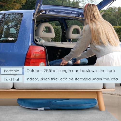 Nnewvante Floor Chair,42 Position Adjustable Back Support,Blue - color: Navy Blue, style: Crystal Velvet Surface-Christmas Gift