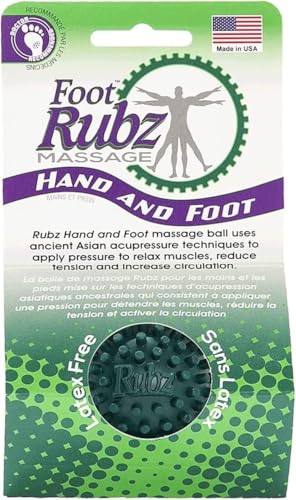 Due North Foot Rubz Massage Ball -Roller for Plantar Fascititis, Hands | Spiky Massage Tool - Roller Won't Mark Floors - For Runners, Athletes, Travel, Recovery - Made in the USA - style: Hand & Foot Ball