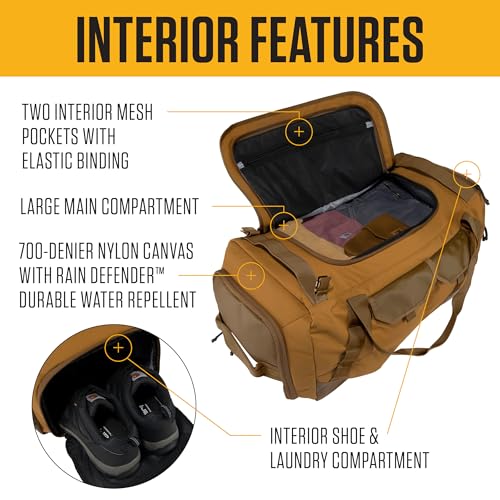 Carhartt Heavy Haul Utility Duffel Bag's, Water-Resistant Packable Bag for Jobsite, Gym, and Travel - color: Black, style: 55l