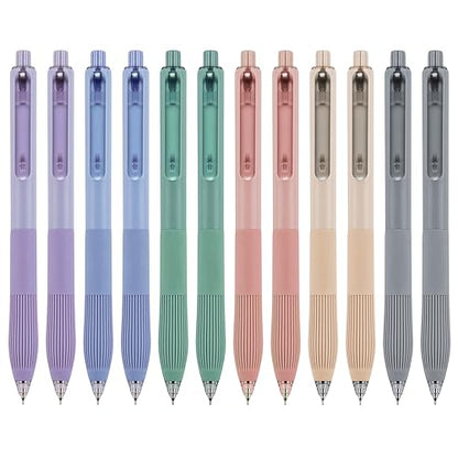 Linbsunne Gel Pens, 0.5mm Black Ink Pens Quick Dry, 12-count | Fine Point Smooth Writing Pens with Comfort Grip Retractable Pen for Nurses Teacher, Journaling, Office School Supplies - color: 12-count