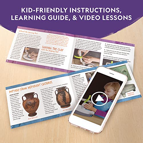 National Geographic Pottery Wheel for Kids Complete Beginner Kit | 2-Speed Electric Motor, 2 Lbs. Air-Dry Clay, Sculpting Tools, Paints and Apron, Creative Craft Toy, Birthday Gift - style: Starter Pottery Wheel