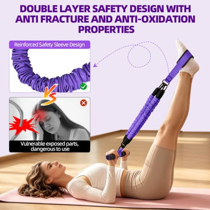 2026 New Resistance Band with Handles&Non-Slip Comfort Pedals, 90LBS Adjustable Latex Bandsfor Women and Men - color: Orange