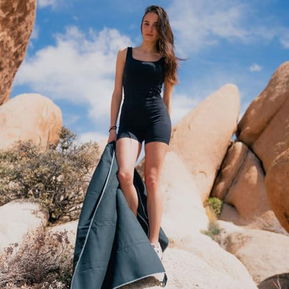 ECCOSOPHY Microfiber Beach Towel, Quick Dry Gym Towel, Sand Free, 40x20 - color: Black, size: Small (40"x20")