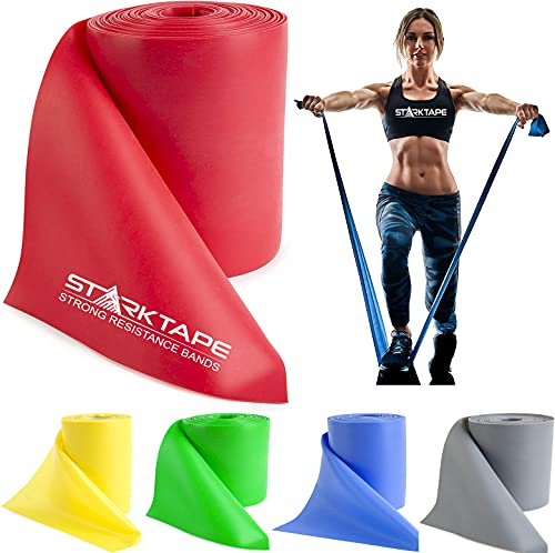 Resistance Bands Professional 8,16, 25, 50 Yards Bulk Rolls. Latex-Free Elastic Physical Therapy Band. No Scent, No Powder - Perfect for Home Exercise, Yoga, Pilates, Gym, Rehab, Workout - color: Red - Light, size: 16 Yards