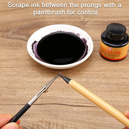 Ruling Pen for Masking Fluid, Designed for Cartography, Calligraphy, Fine Line Drawing and Technical Drawings, Suitable for Use with Masking Fluid, Drawing Ink, Indian Ink and Gouache - color: Black, style: Traditional