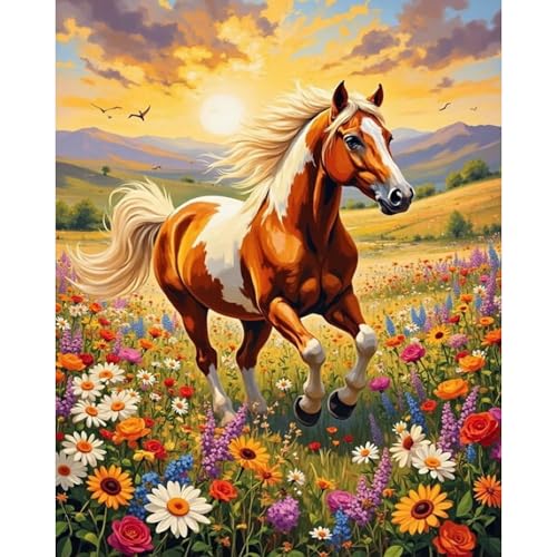 Arttoplus Horse Paint by Numbers Kit for Adults Beginner 16x20 inch | Horse Adult Paint by Number Kits on Canvas, DIY Acrylic Oil Painting by Numbers for Gift Home Wall Decor (Without Frame) - color: MT22581-US