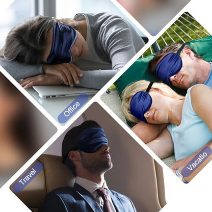 20 Pieces Silk Sleep Mask Eye Mask with Adjustable Strap, Royal Blue - color: Royal Blue