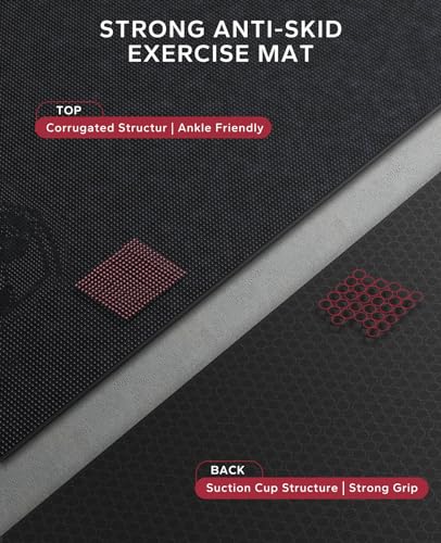 HAPBEAR Large Exercise Mat-6'x4'/7'x5'/6'x8'/6'x9'/6'x10'/6'x12'x 1/3"(8mm) - color: Black-High Density 6'×4'×⅓"