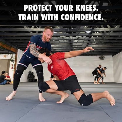 Gold BJJ Knee Pads for Jiu Jitsu, Wrestling, and MMA - Set of 2 (XX-Large) - size: XX-Large