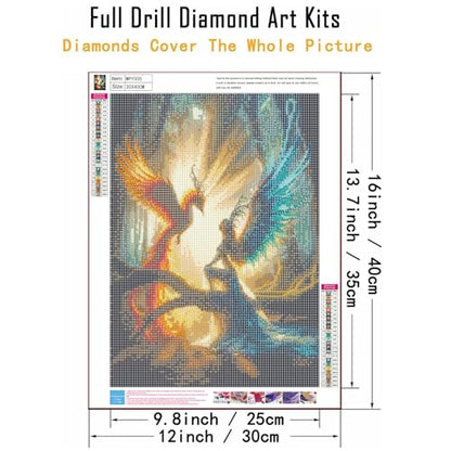 WPYTNM Diamond Painting Kit, 5D Fantasy Forest Phoenix and Goddess Art,DIY Handmade Full Drill, Canvas, 12x16 Inches, Art Deco Style, Adult - color: 5D Fantasy Forest Phoenix and Goddess Art,