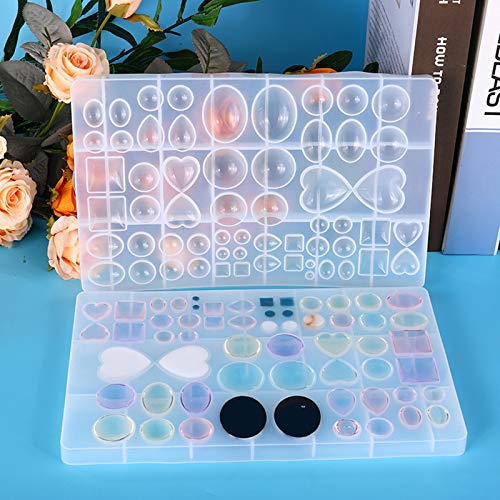 2 Pcs Gem Jewelry Casting Mold,Large | Resin Jewelry Casting Molds, for Making Earrings,Jewelry Making Crafting Projects - color: mix-large