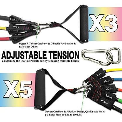 TheFitLife Resistance Bands Set with Handles, Door Anchor and Ankle Straps | Workout Bands for Muscle Strength Training, Home Gym Fitness, Full Body Exercise for Men, Women, Pilate, and Physical Therapy