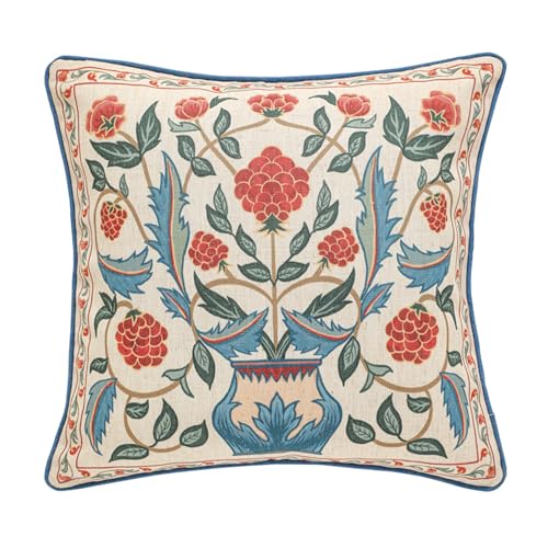 patdrea Designer French Vintage Linen Throw Pillow Cover,18"x18"-Puno B - color: Puno B, size: 18" x 18" (Pack of 1)