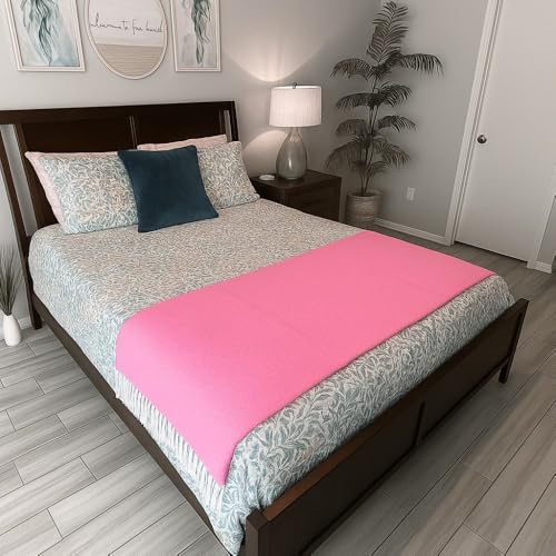 Open Road Goods Solid Color Mexican Yoga Blanket – Large Handwoven Throw for Yoga, Beach, Camping or Home – Soft and Durable Cotton Blend - color: Pink Blanket