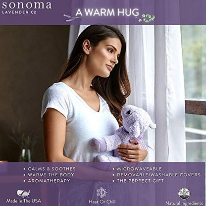 Sonoma Lavender Microwaveable Aromatherapy Animal, Plush Elephant, Lavender Scented with Removable Washable Cover - style: Ellie the Lavender Elephant