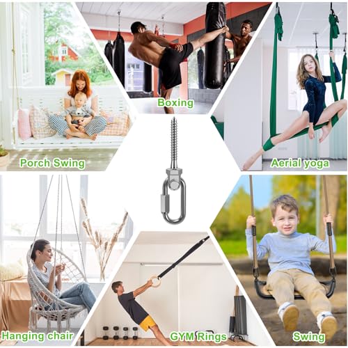 SELEWARE Heavy Duty Swing Hanger, 4 Pack Porch Swing Hardware - color: O (5 Inch, 4 Pack)