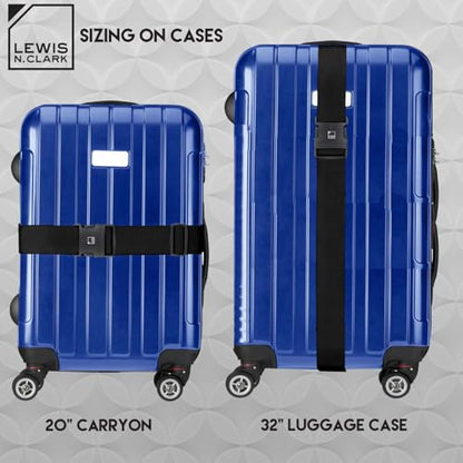Lewis N. Clark Quick Release Luggage Belt: Add a Bag Adjustable Tie Down Straps for Luggage Security - Black - color: Black