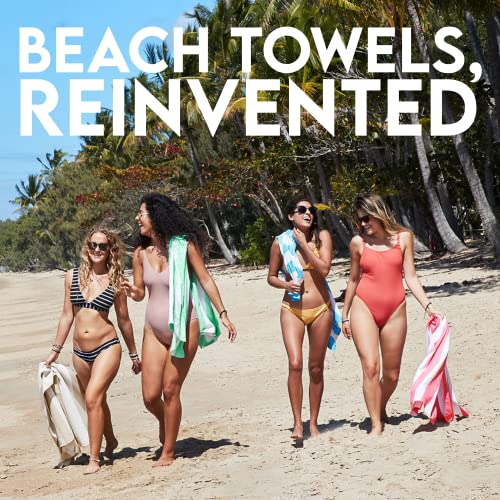Dock & Bay Beach Towel - Quick Dry, Sand Free - Compact, Lightweight - 100% Recycled - Includes Bag - Cabana - Kamari Charcoal - Large (160x90cm, 63x35) | Sand-Resistant, Includes Travel Bag, Lightweight & Compact, 100% Recycled DryQ Fabric, Large (160x90