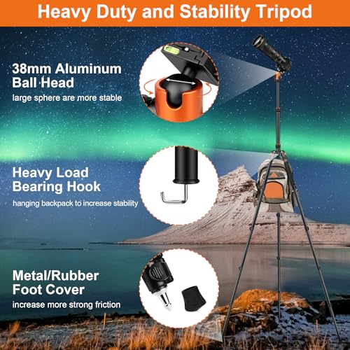 JOILCAN Tripod for Camera, 81" Aluminum Camera Tripod Stand, 83" DSLR Tripods & Monopods, Heavy Duty Travel Tripod for Binoculars Spotting Scope Telescope, Max Load 35lb | Tall DSLR Tripod with 360° Ball Head, Heavy Duty Travel Tripod for Binoculars Spott