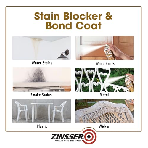Zinsser Cover-Stain Oil-Base Primer-Sealer Spray, White | Zinsser Cover-Stain spray, 13oz. Oil-base stain-blocking primer-sealer for wood, drywall & metal; seals stains, superior.