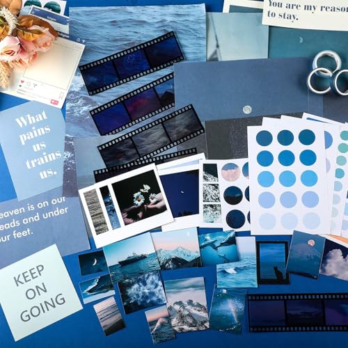 114 Pcs Aesthetic Scrapbook Kit DIY Junk Journaling Supplies, Fresh Style | Scrapbooking Materials for Bullet Junk Journal, Art Journaling, Vintage Collage Album Gift for Adults Women Beginner - style: Fresh Style