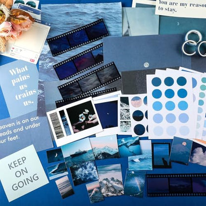 114 Pcs Aesthetic Scrapbook Kit DIY Junk Journaling Supplies, Fresh Style | Scrapbooking Materials for Bullet Junk Journal, Art Journaling, Vintage Collage Album Gift for Adults Women Beginner - style: Fresh Style