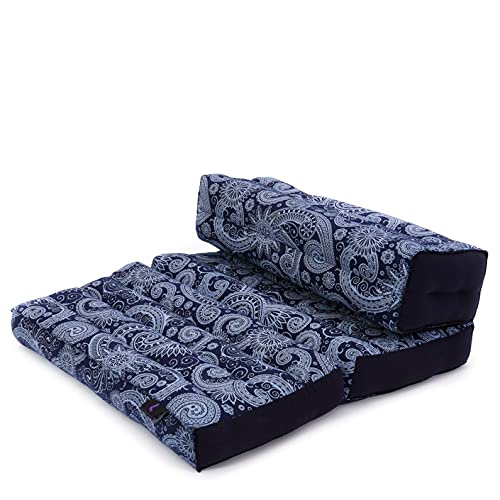 Leewadee Foldable Floor Mattress – 2 in 1 Floor Meditation Mat for Yoga and Relaxation, Seating Futon with Kapok - color: Cbt1 - Blue