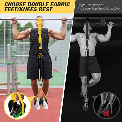 Ayombo Pull Up Assistance Bands, Resistance Bands for Pull Up Bar Workout, Adjustable Heavy Duty Pull Up Assist Equipment with 4 Assistance Bands, Home Gym Fitness Exercise Strength Training - color: Yellow