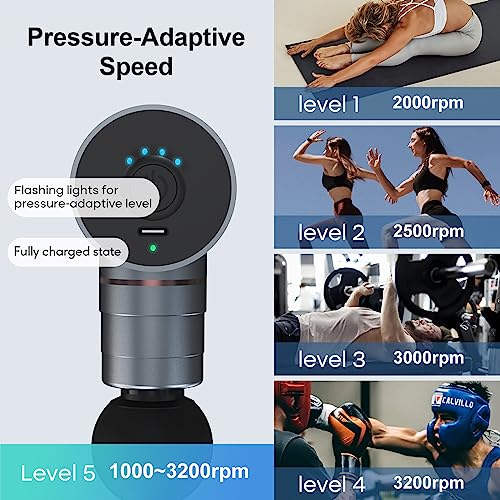 arboleaf Mini Massage Gun Deep Tissue, Portable Percussion Muscle Massager - color: Medium Gray