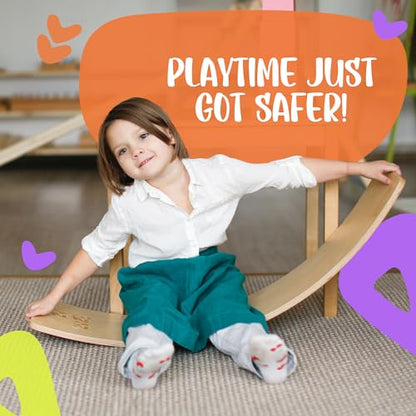 Ultimate Wooden Wobble Balance Board for Kids by bagacootha – Wooden Toddler Toys & Kids Rocker for Endless Play & Imagination | 32" Wobble Balance Board with Felt Base. - color: Purple