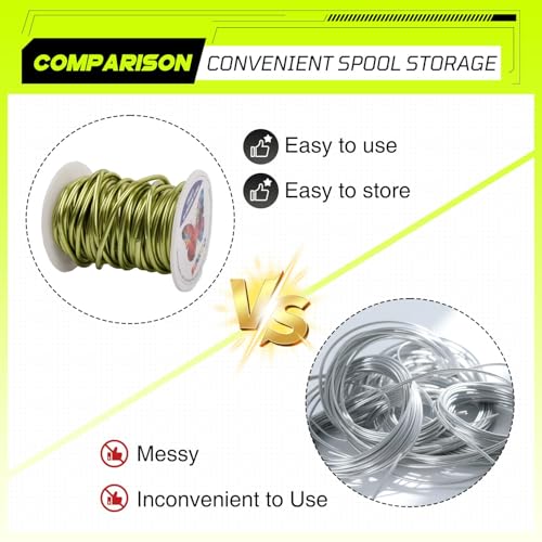 Aluminum Craft Wire,8 Gauge (3mm) Fluorescent Green Bendable Wire,32 Feet Continuous Roll for Jewelry Making,Sculpting,Floral & Armature Projects - size: 8 Gauge 32FT, style: Fluorescent Green