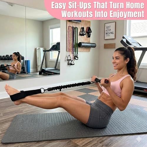 Pedal Resistance Band with Handle for Home Workout Core Fit