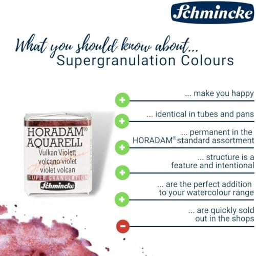 Schmincke - HORADAM® AQUARELL, Super Granulation, 14 916 044 Urban Yellow, 1/2 pans, very strong granulating colors, finest, super granulating watercolors - color: 926 urban red