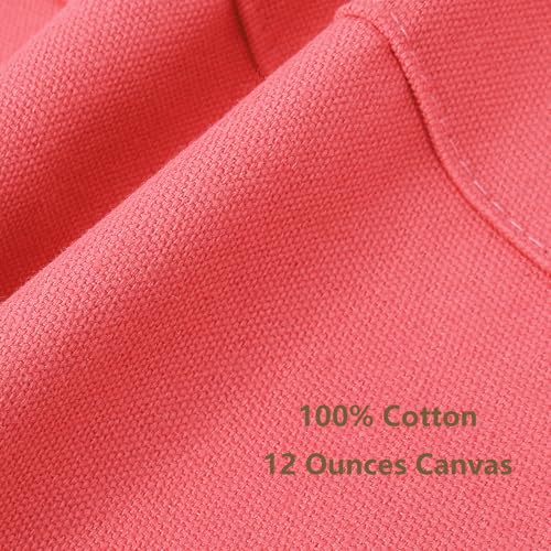 AFUN Chef Aprons for Women Men with Oversized Pockets, 12-Ounce Cotton Canvas Cross Back Water Repellent Apron (Pink) - color: Pink