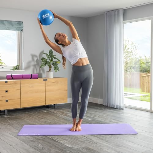 Core Balance 9 Inch Anti Burst Pilates Ball - Mini Exercise Ball for Yoga, Barre, Stretching and Core Stability Workout - color: Blue
