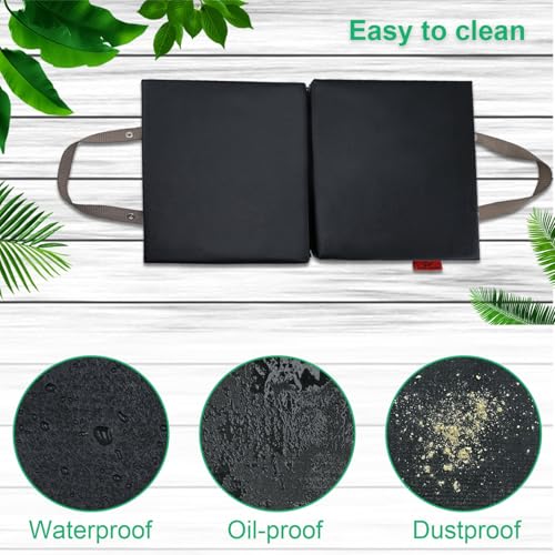 Extra Thick Soft Kneeling Pad for Men and Women, Waterproof Gardening Pads with Memory Foam, Yoga or Exercise Cleaning Knee Cushion, Collapsible Kneeling Mat Non-Slip Bottom, Garden Gifts Black - color: Black