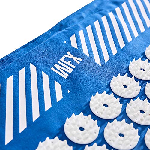 #DoYourFitness Acupressure Mat and Pillow Set - Relieves Stress, Back, Neck, and Sciatic Pain - Comes with a Vinyl Carry Bag for Storage and Travel - Blue