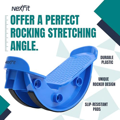 Foot & Calf Stretcher – Premium Stretcher for Plantar Fasciitis, Achilles Tendonitis Relief – Foot Rocker with Durable, Slip-Resistant Design - Stretch Guide for Effective Leg Flexibility - color: Blue